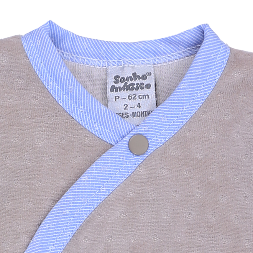 Macacão Longo Bebê Sonho Mágico Bordado Gato Macacão Longo Bebê Sonho Mágico Bordado Gato