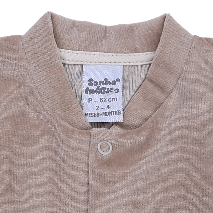 Macacão Longo Bebê Sonho Mágico Bordado Urso Macacão Longo Bebê Sonho Mágico Bordado Urso