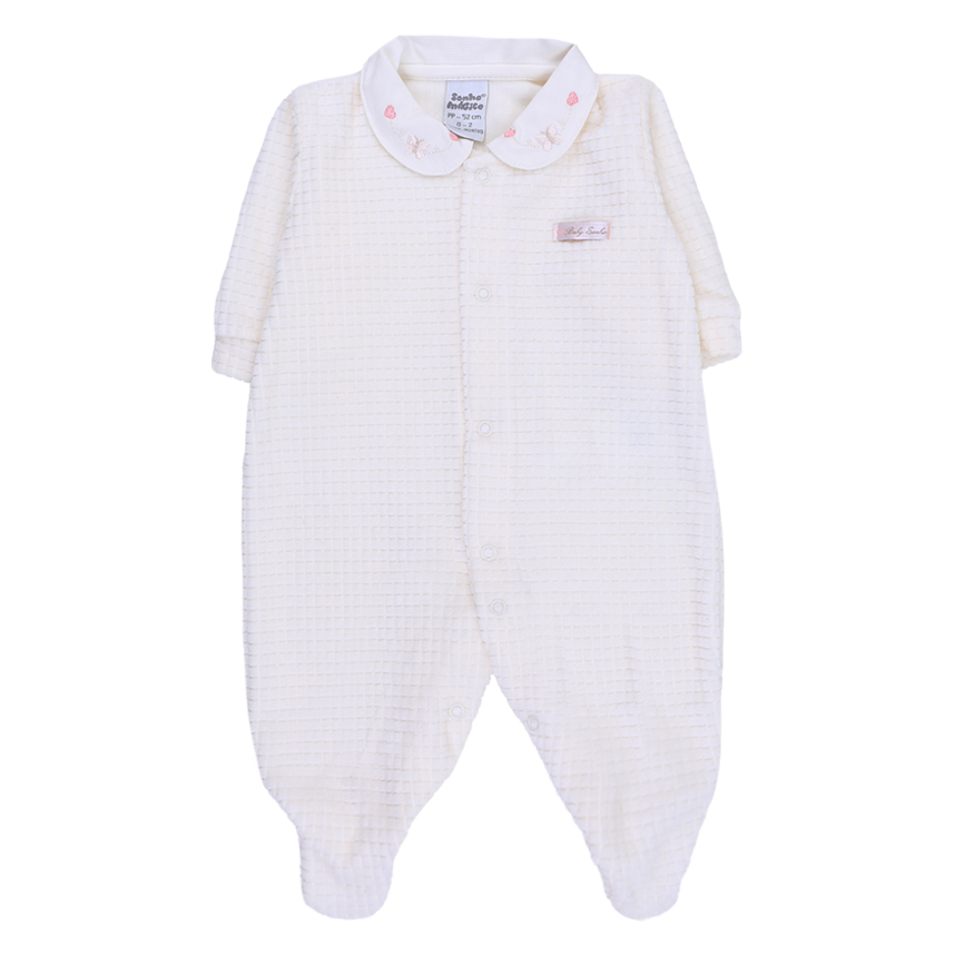 Macacão Longo Bebê Sonho Mágico Gola Bordada