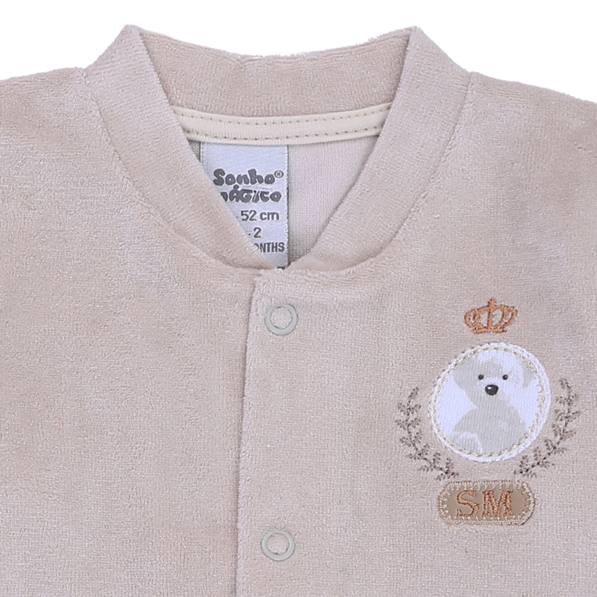 Macacão Longo Bebê Sonho Mágico Bordado Brasão Macacão Longo Bebê Sonho Mágico Bordado Brasão