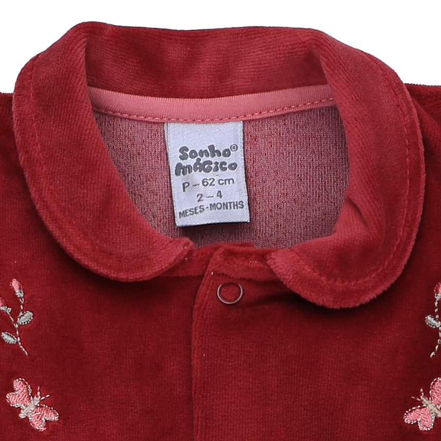 Macacão Longo Bebê Sonho Mágico Bordado Borboleta Macacão Longo Bebê Sonho Mágico Bordado Borboleta