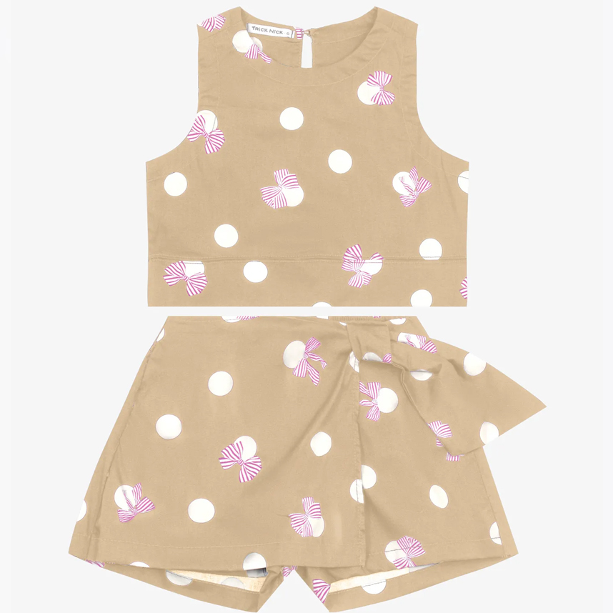 Conjunto Infantil Trick Nick Blusa Cavada E Short Saia