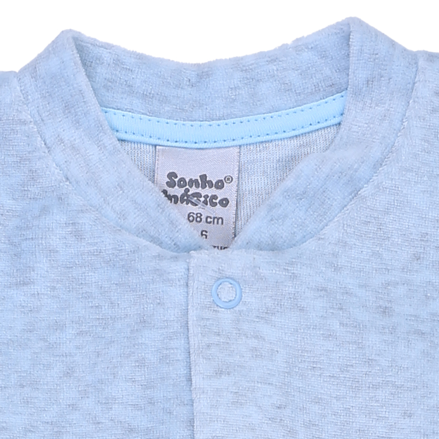 Macacão Longo Bebê Sonho Mágico Bordado Gato Macacão Longo Bebê Sonho Mágico Bordado Gato