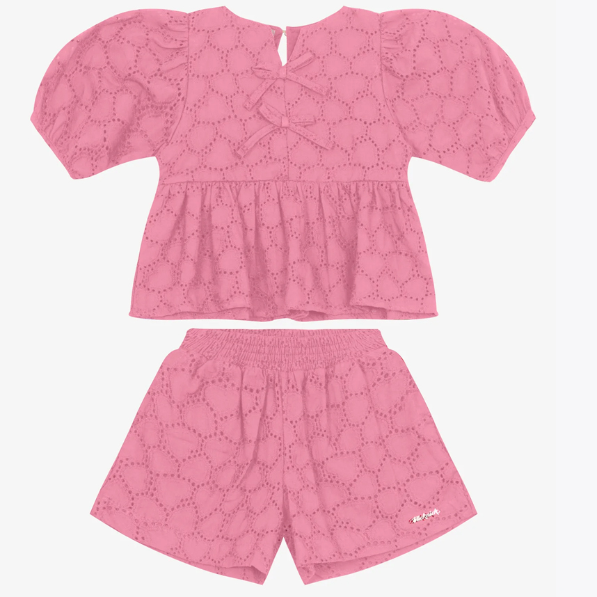 Conjunto Infantil Trick Nick Bata E Short Laise Corações Conjunto Infantil Trick Nick Bata E Short Laise Corações