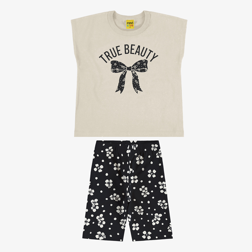 Conjunto Infantil Rovitex Blusa Manga Curta E Short Floral Conjunto Infantil Rovitex Blusa Manga Curta E Short Floral