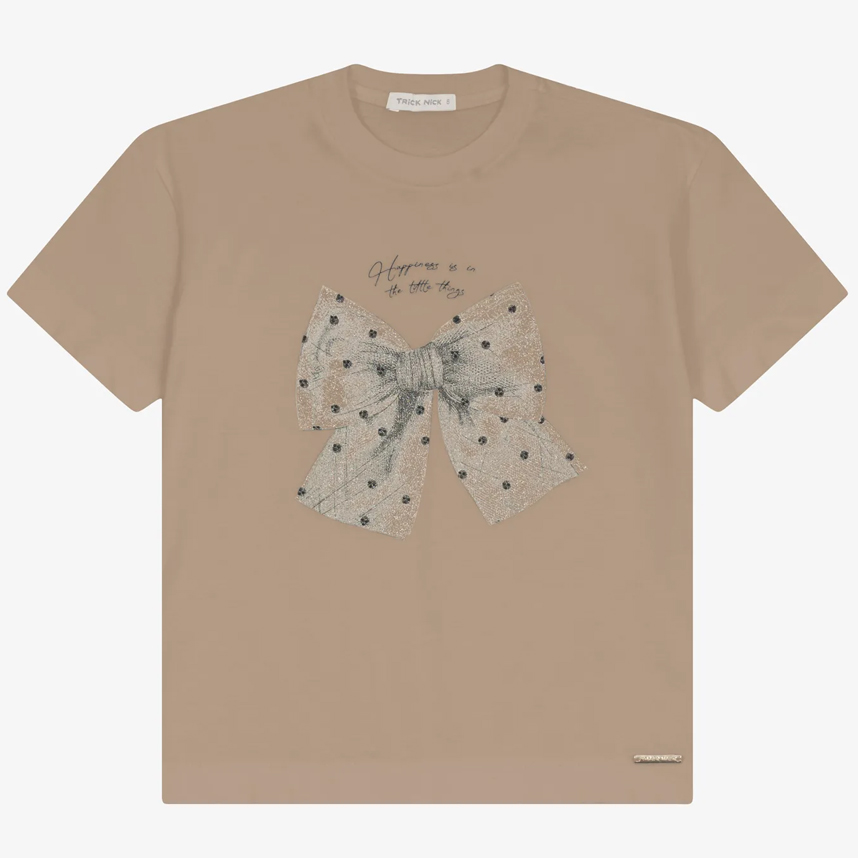 Camiseta Infantil Trick Nick Manga Curta Laço Glitter Camiseta Infantil Trick Nick Manga Curta Laço Glitter