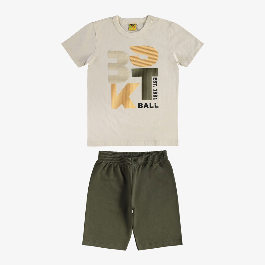 Conjunto Infantil Rovitex Camiseta Meia Malha E Bermuda
