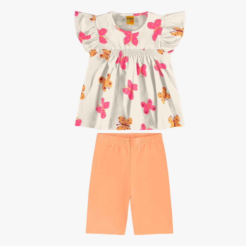 Conjunto Infantil Rovitex Blusa E Bermuda Cotton Borboleta Conjunto Infantil Rovitex Blusa E Bermuda Cotton Borboleta
