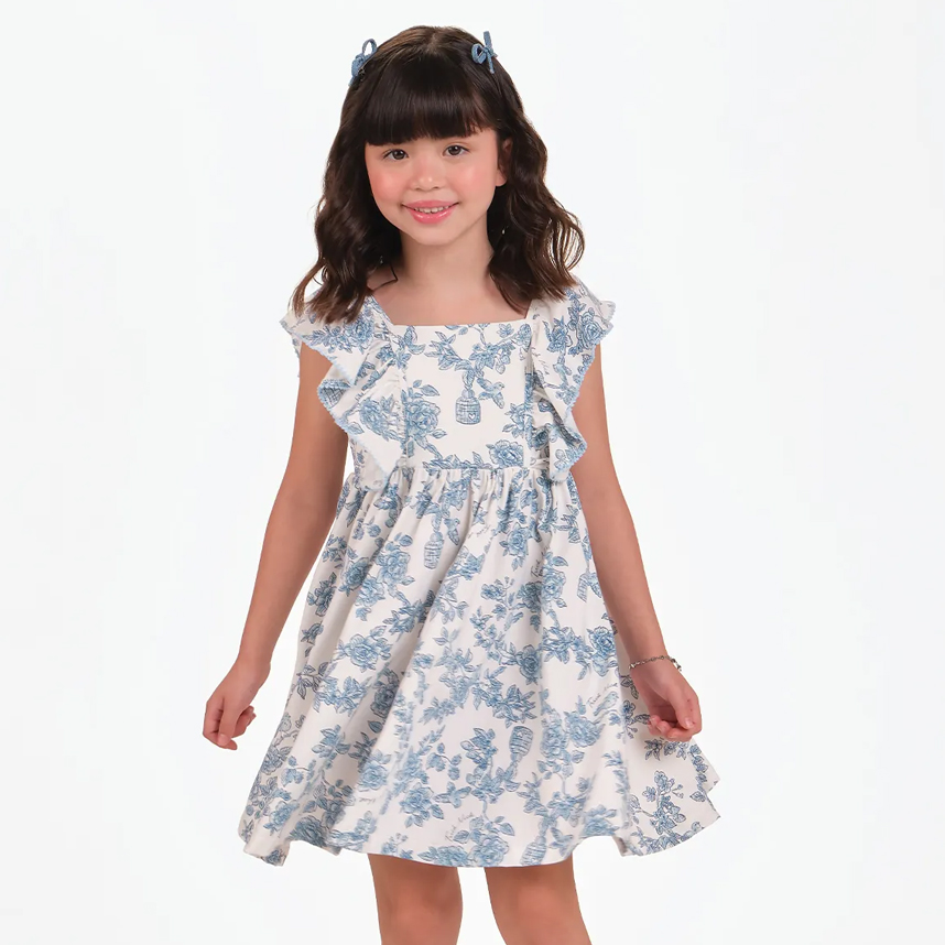 Vestido Infantil Trick Nick Cavado Babado Floral