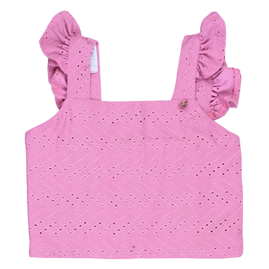 Conjunto Infantil Cattai Blusa Babado Laise E Short Conjunto Infantil Cattai Blusa Babado Laise E Short