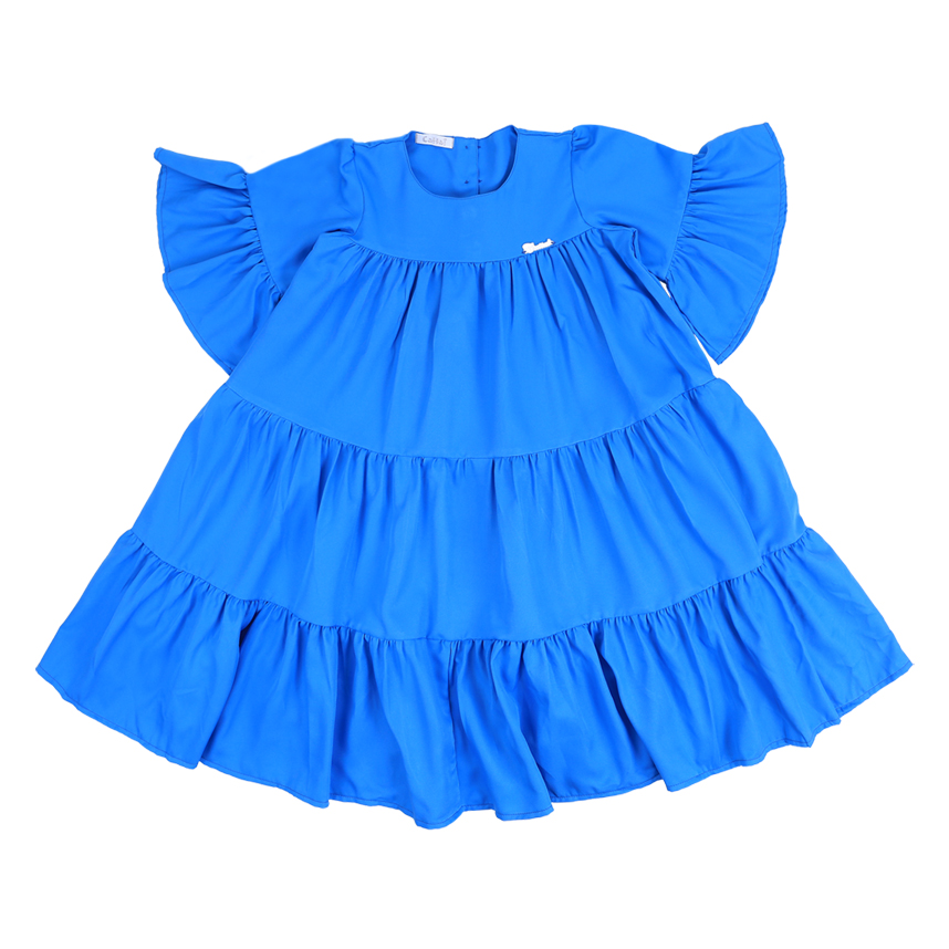 Vestido Infantil Cattai Manga Curta Recorte 3 Marias Liso