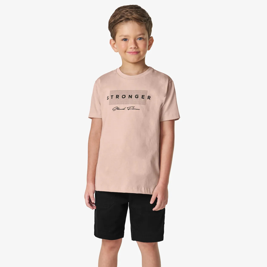 Conjunto Infantil Trick Nick Camiseta Stronger E Bermuda
