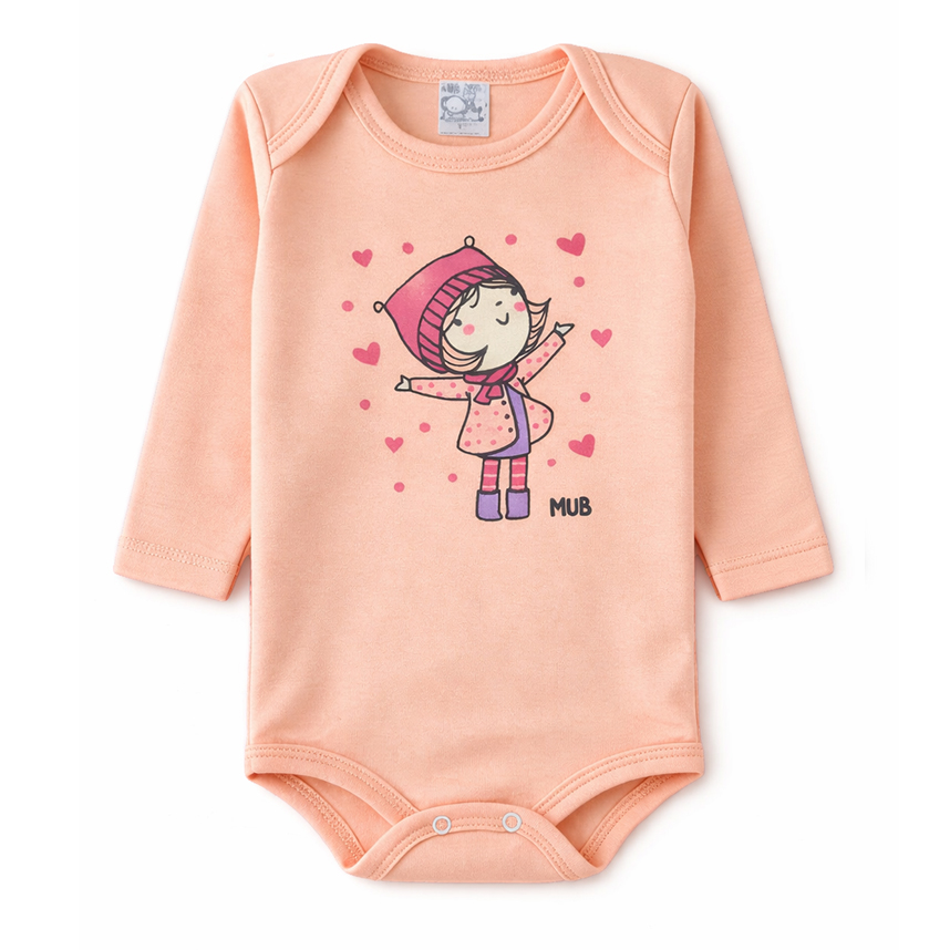 Body Infantil Mub Manga Longa Estampado 3 Peças