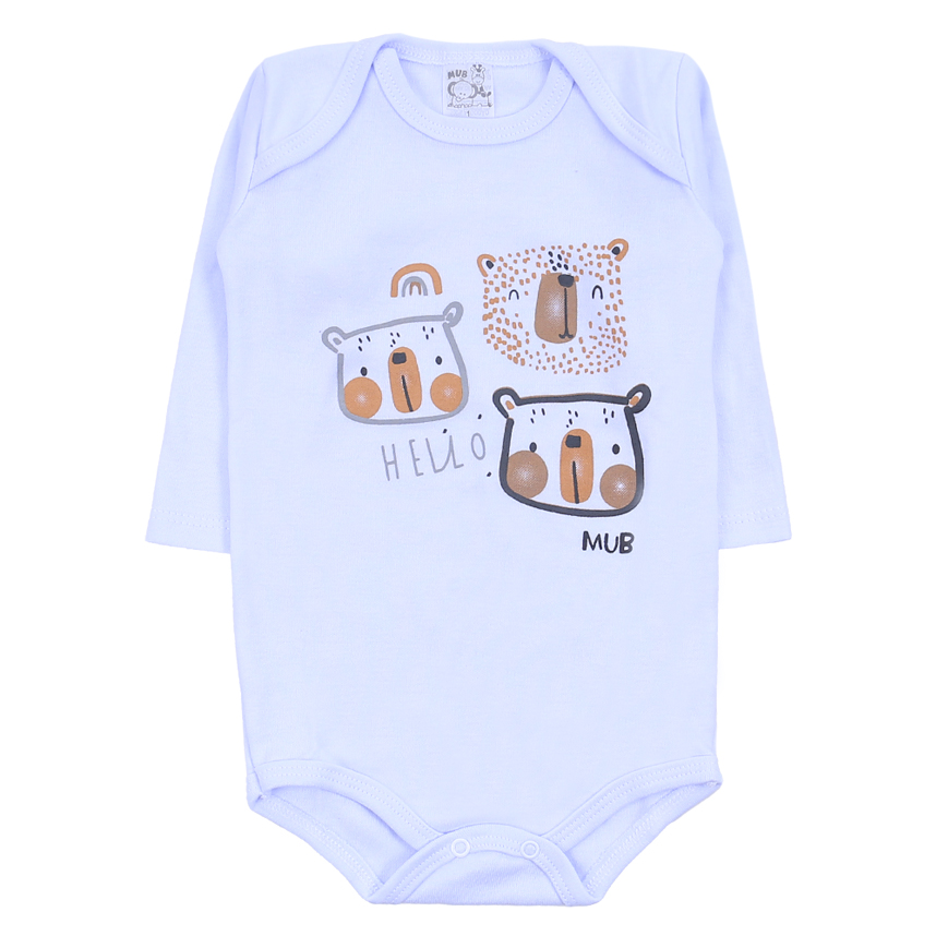Body Infantil Mub Manga Longa Estampado 3 Peças Body Infantil Mub Manga Longa Estampado 3 Peças