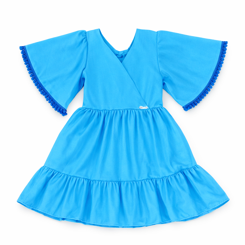 Vestido Juvenil Cattai Manga Curta Barra Babados