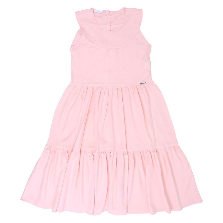 Vestido Juvenil Cattai Decote Babado Na Pala