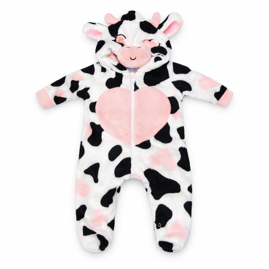Macacão Bebê Longo Tip Top Pelo Capuz Bordado Vaca