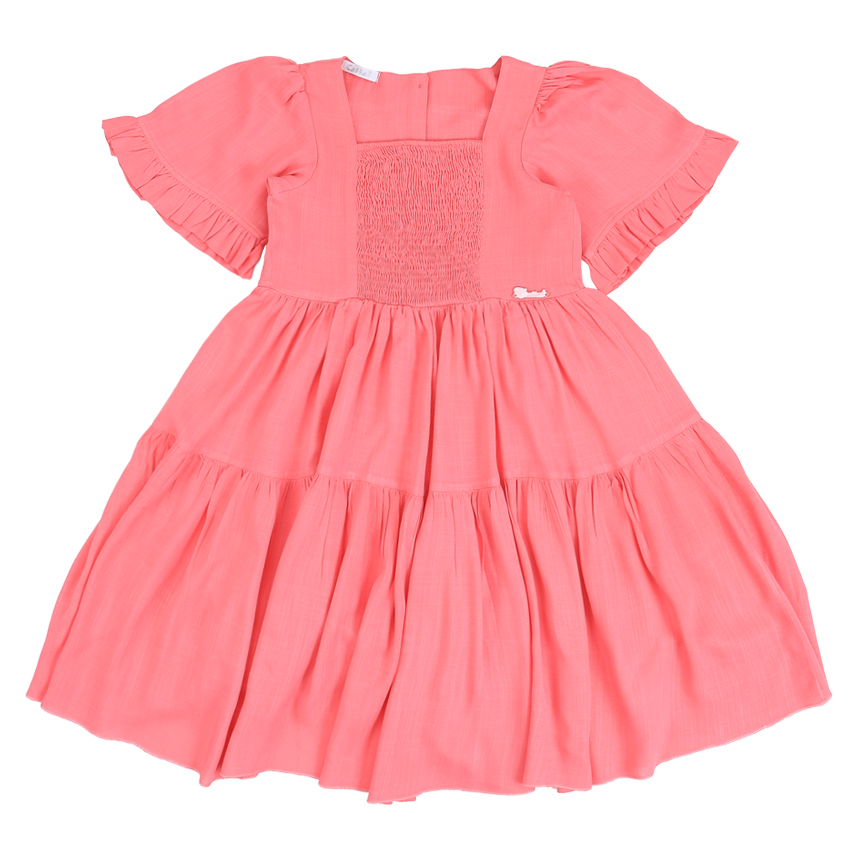 Vestido Infantil Cattai Liso Com Latex No Peito