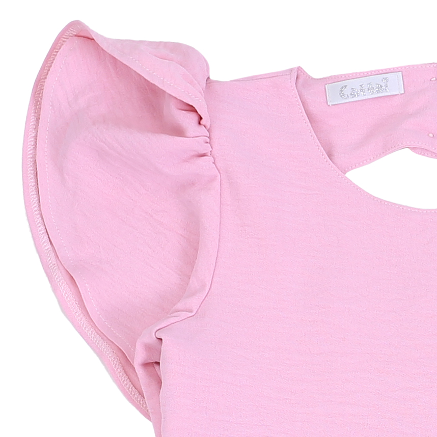 Vestido Infantil CattaI Liso Com Manga Transpassada Vestido Infantil CattaI Liso Com Manga Transpassada