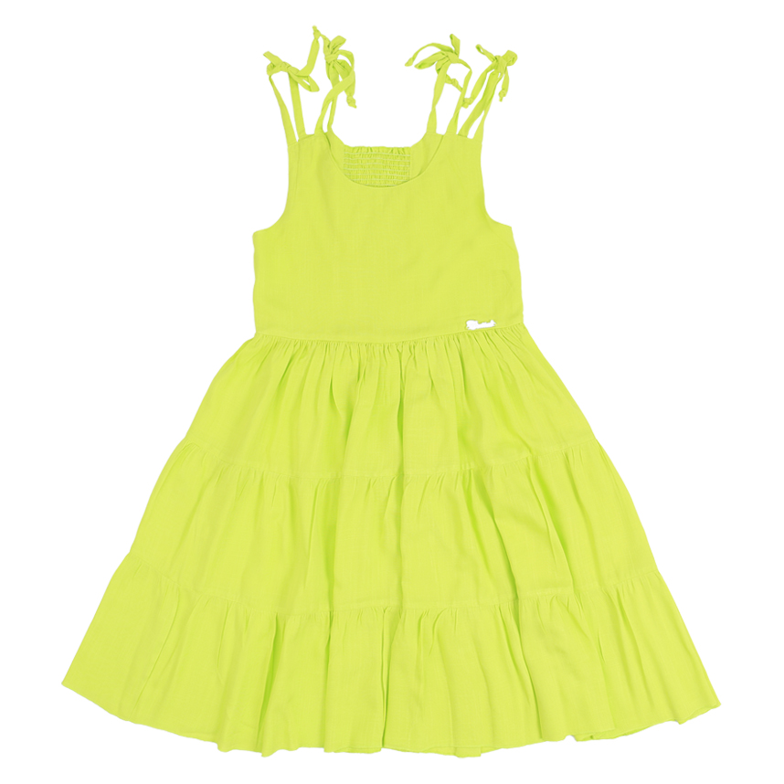 Vestido Infantil Cattai Viscose Com Tiras No Ombro