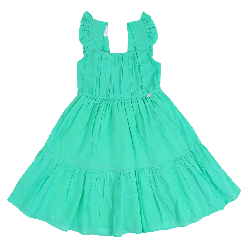 Vestido Infantil Cattai Bolinha Com Peito Franzido