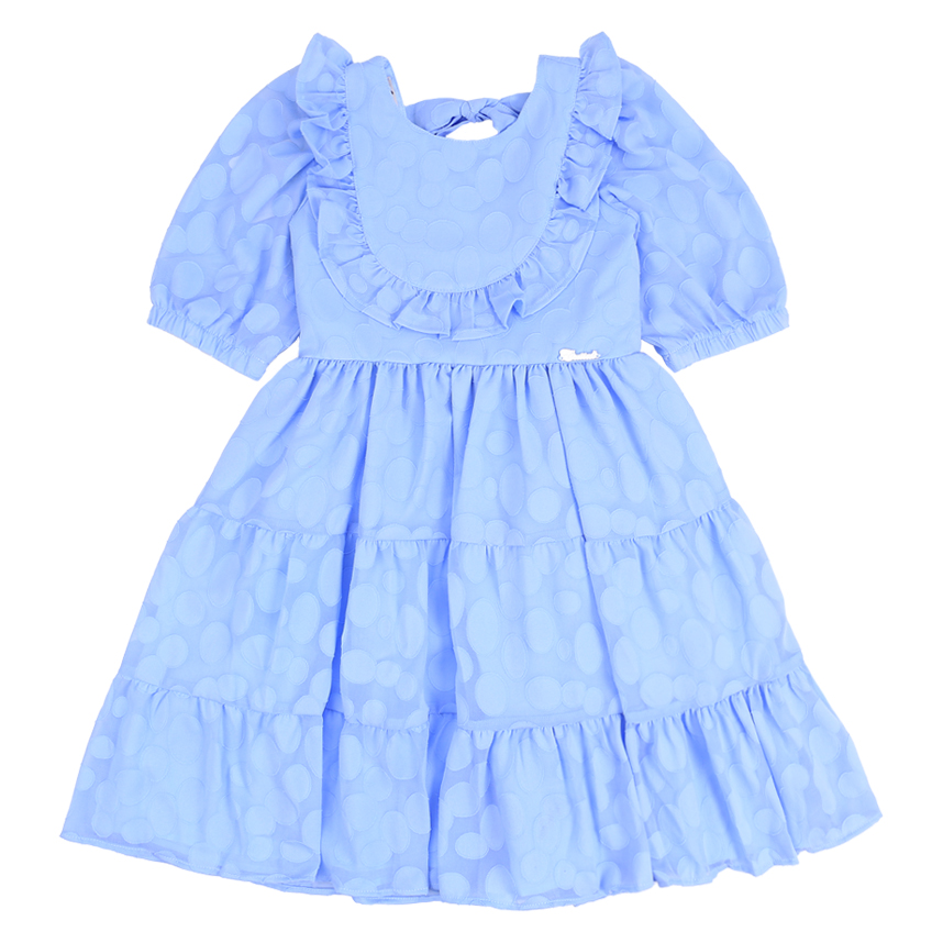 Vestido Infantil Cattai Babado E Bolinha No Peito
