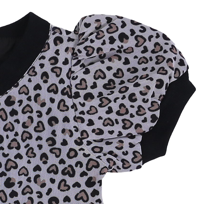 Vestido Infantil Cattai Tule Estampa Onça Vestido Infantil Cattai Tule Estampa Onça