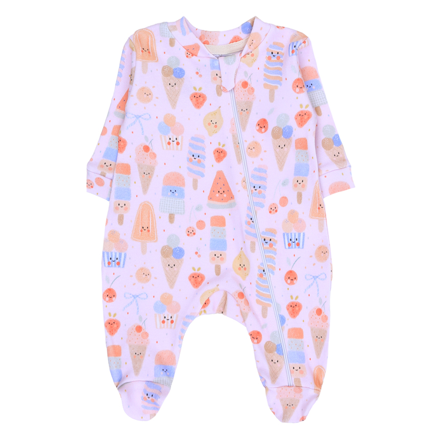 Macacão Longo Bebê Patimini Estampa Mix Sorvetes