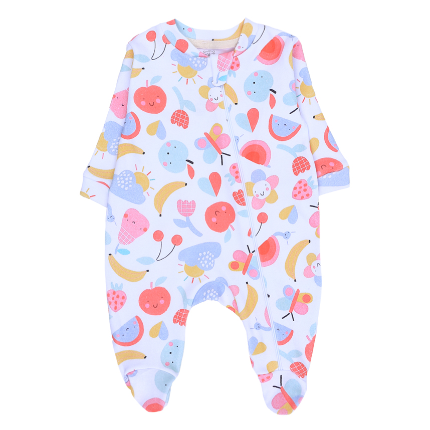 Macacão Longo Bebê Patimini Estampa Frutinhas