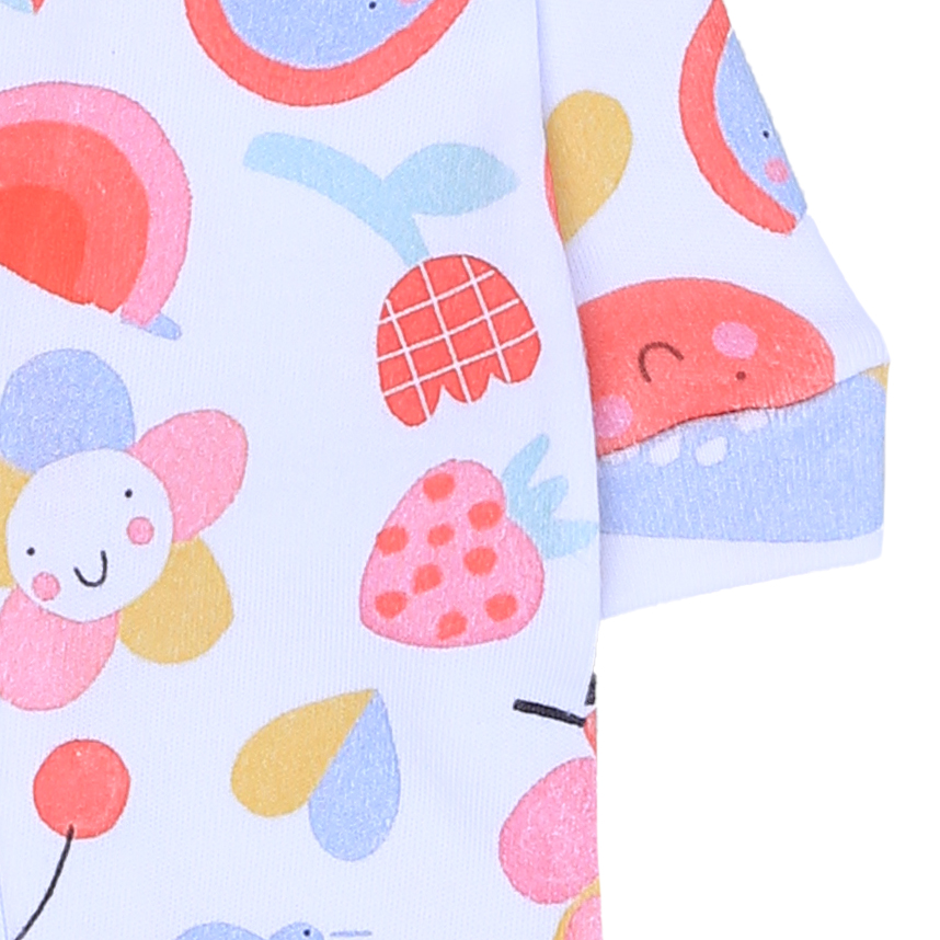 Macacão Longo Bebê Patimini Estampa Frutinhas Macacão Longo Bebê Patimini Estampa Frutinhas