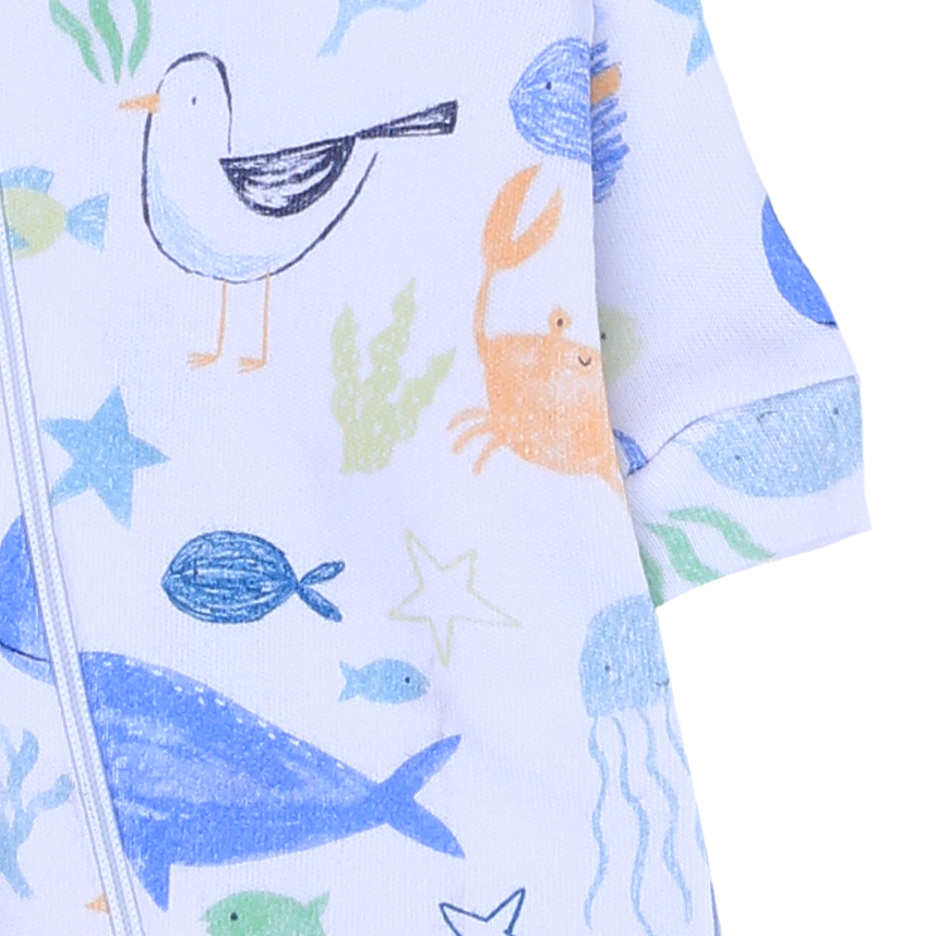 Macacão Longo Bebê Patimini Estampa Fundo Do Mar Macacão Longo Bebê Patimini Estampa Fundo Do Mar