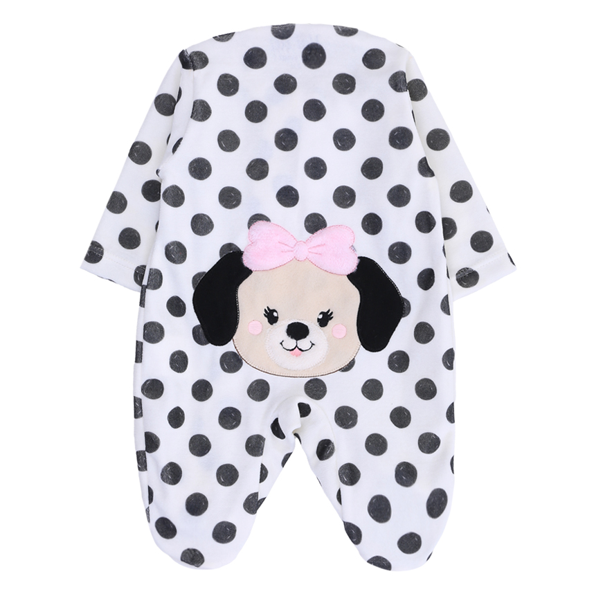 Macacão Longo Bebê Day By Day Com Zíper Bordado Dog Macacão Longo Bebê Day By Day Com Zíper Bordado Dog