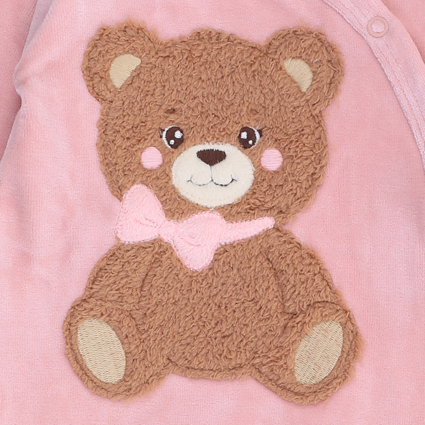 Macacão Longo Bebê Day By Day Estampa Ursa Laço Macacão Longo Bebê Day By Day Estampa Ursa Laço