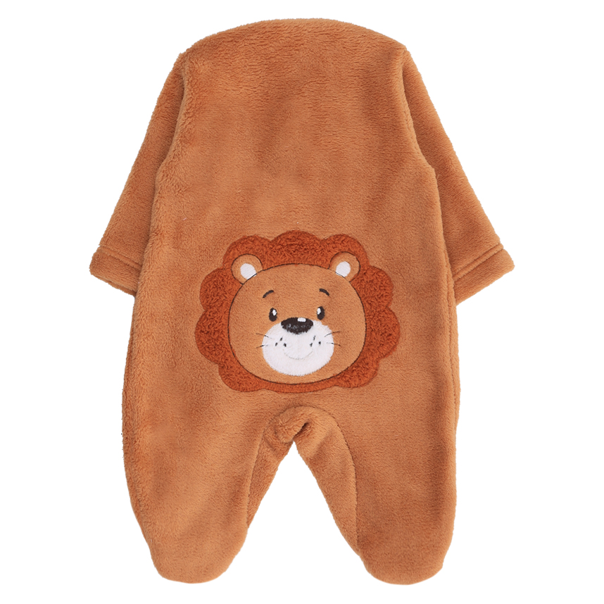 Macacão Longo Bebê Day By Day Soft Fleece Bordado Leão Macacão Longo Bebê Day By Day Soft Fleece Bordado Leão
