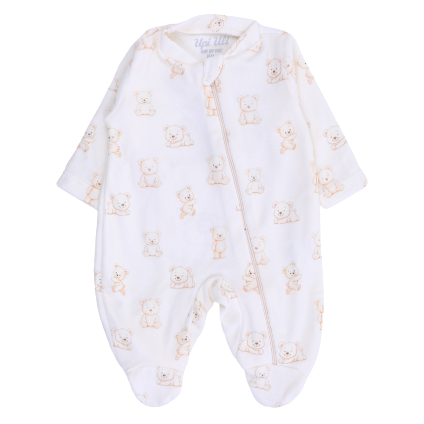Macacão Longo Bebê Day By Day Soft Bordado Ursinhos