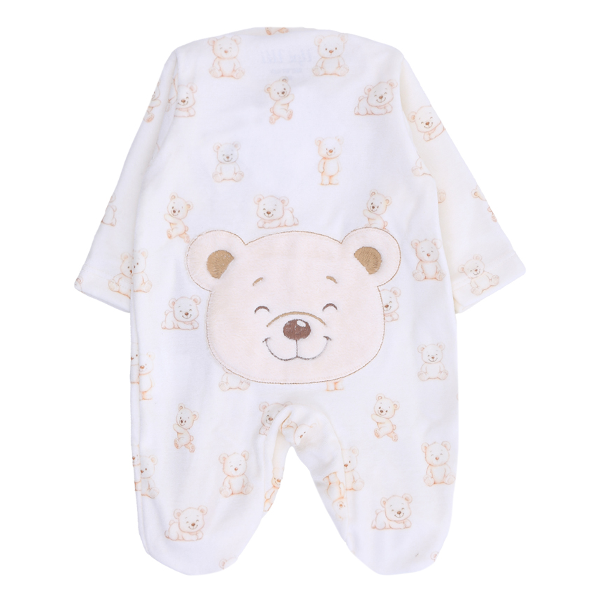 Macacão Longo Bebê Day By Day Soft Bordado Ursinhos Macacão Longo Bebê Day By Day Soft Bordado Ursinhos