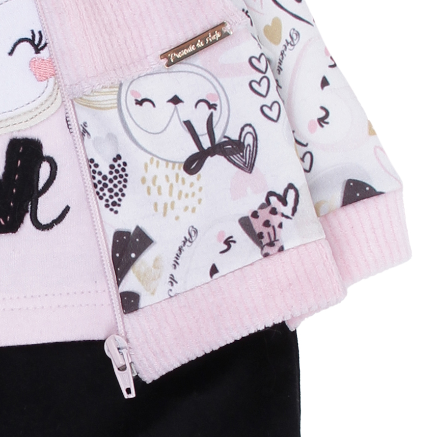 Macacão Longo Bebê Presente de Anjo Bordado Pinguim