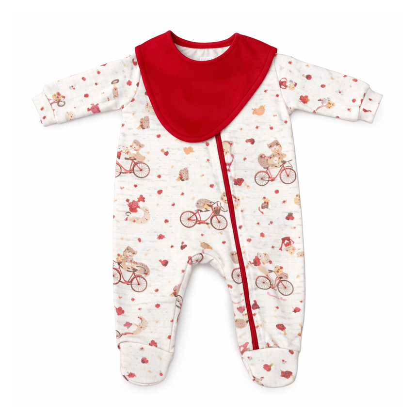 Macacão Longo Bebê Presente de Anjo Coelho Com Bandana