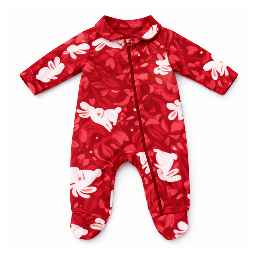 Macacão Longo Bebê Presente de Anjo Soft Estampa Coelho