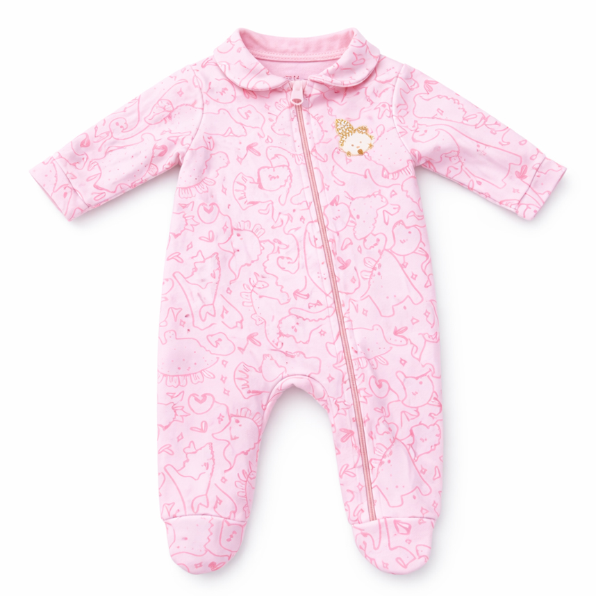 Macacão Longo Bebê Presente de Anjo Soft Estampa Dinossaura