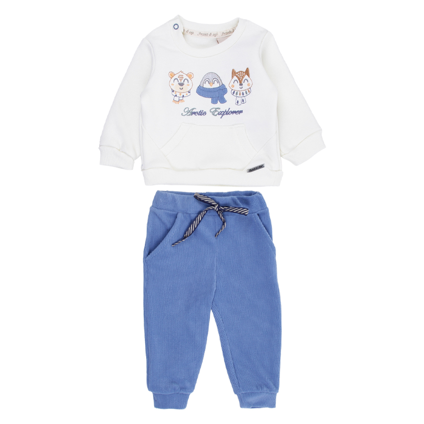 Conjunto Bebê Presente De Anjo Blusa Bordado Bichos E Calça