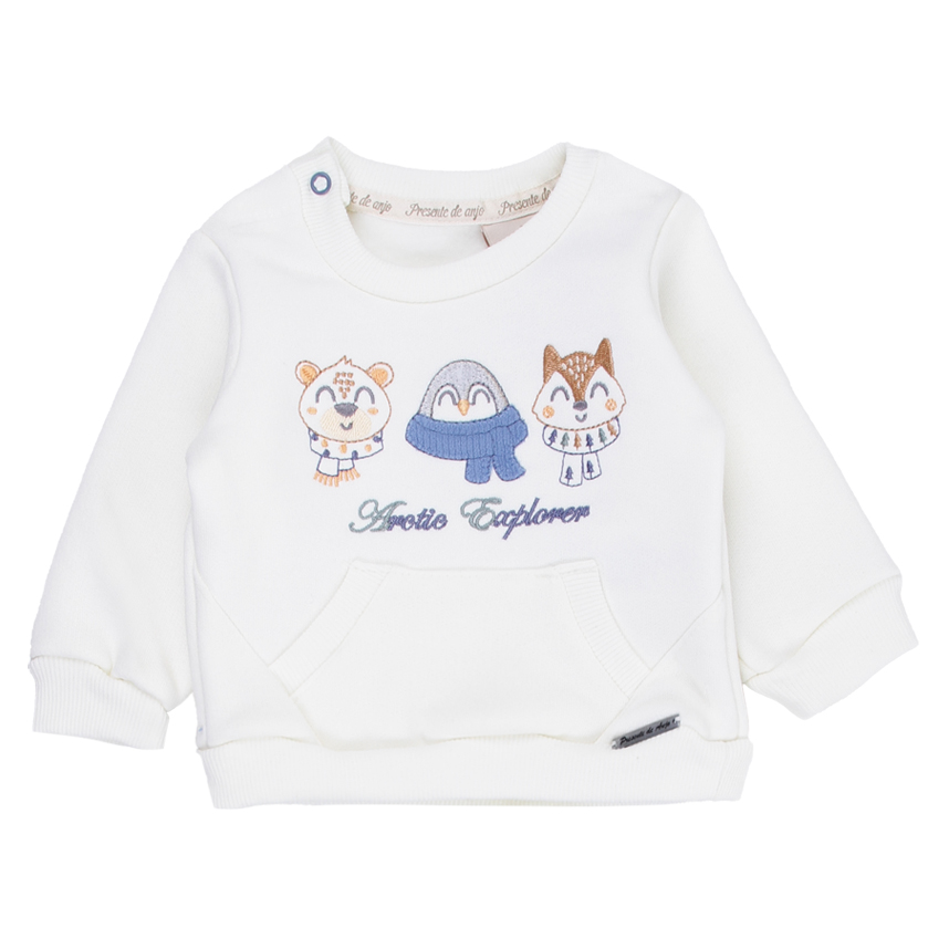 Conjunto Bebê Presente De Anjo Blusa Bordado Bichos E Calça Conjunto Bebê Presente De Anjo Blusa Bordado Bichos E Calça