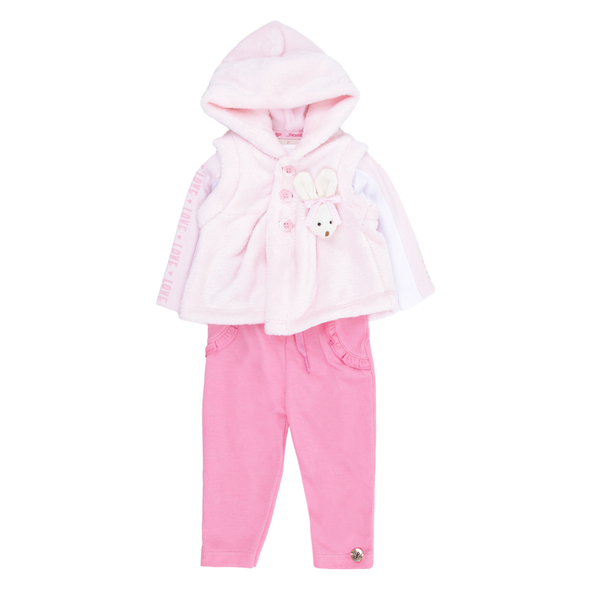 Conjunto Bebê Presente De Anjo Aplique Coelha 3 Peças