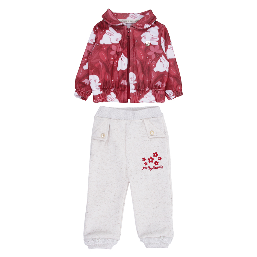 Conjunto Bebê Presente De Anjo Jaqueta Coelho E Calça