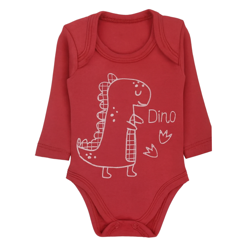 Kit Body Bebê Presente de Anjo Estampa Dinossauro 3 Peças