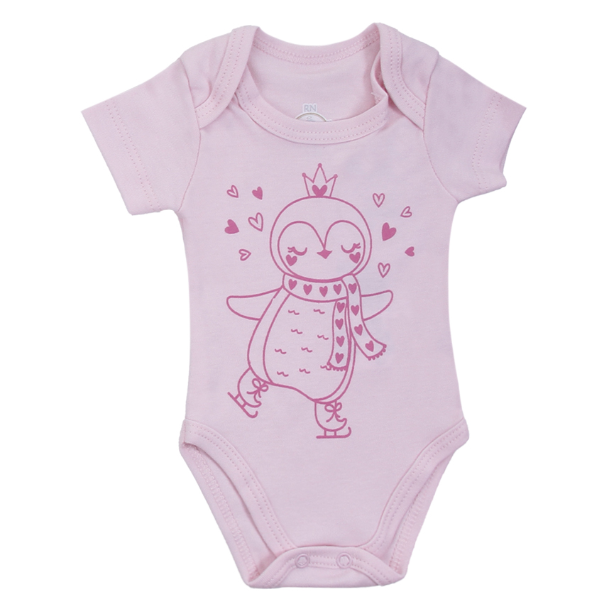 Body Bebê Presente de Anjo Estampa Pinguim 3 Peças