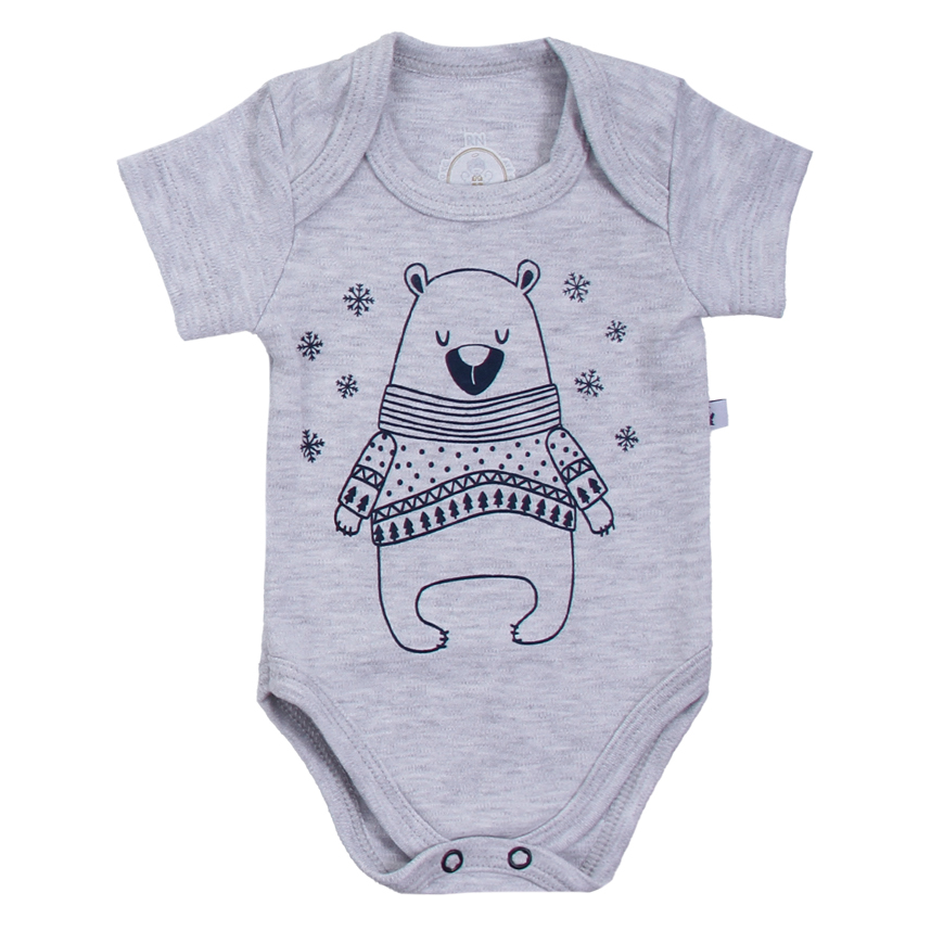 Body Bebê Presente de Anjo Estampa Ursos 3 Peças