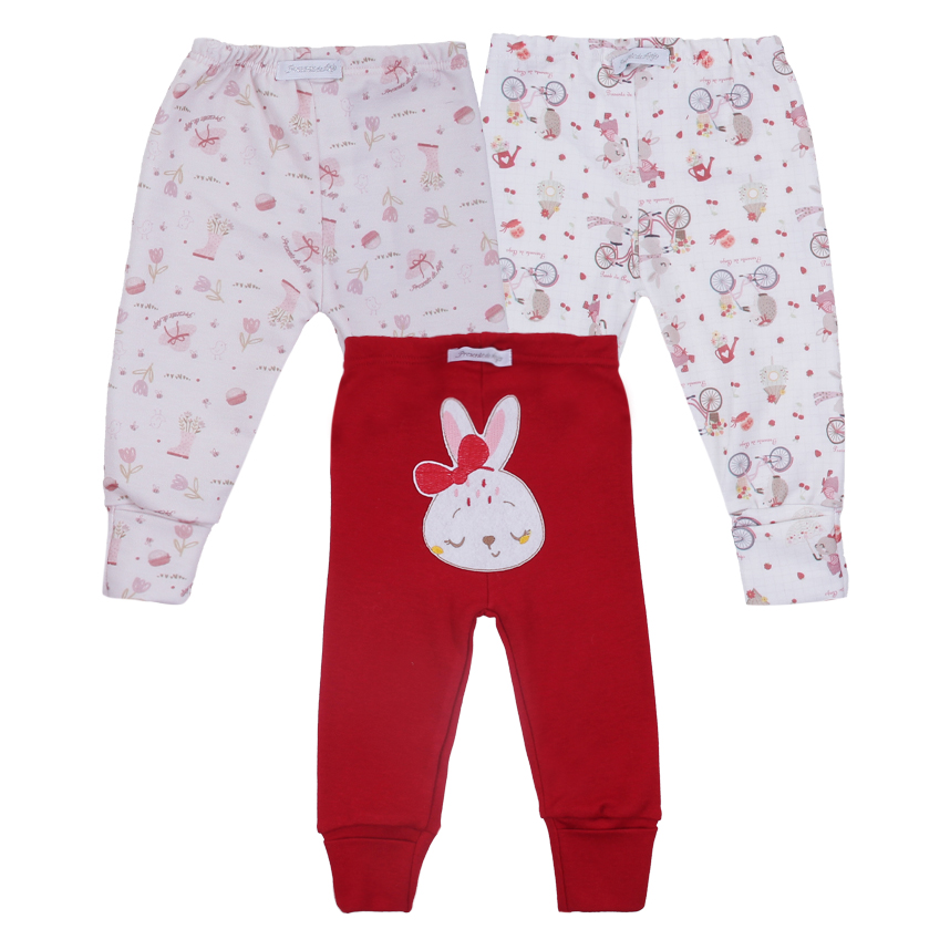 Kit Mijão Bebê Presente de Anjo Estampa Coelha 3 Peças