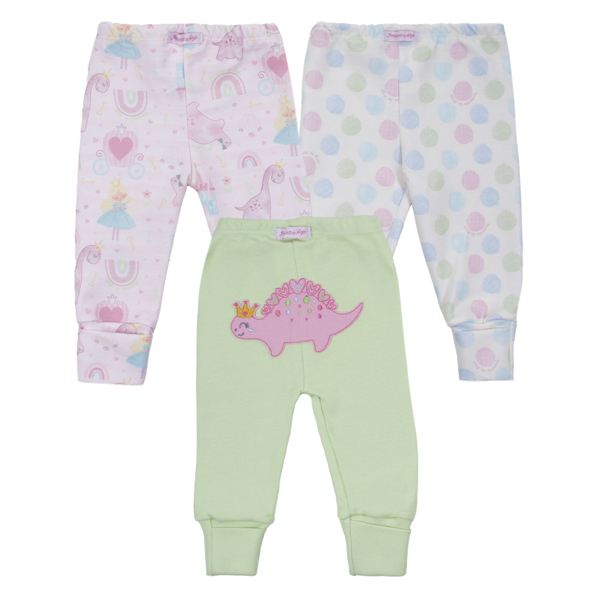 Kit Mijão Bebê Presente de Anjo Estampa Dinossaura 3 Peças