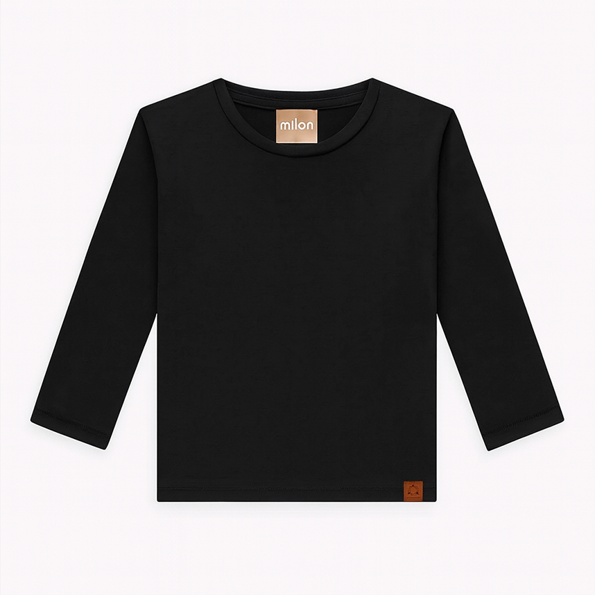 Camiseta Infantil Milon Manga Longa Lisa Meia Malha Camiseta Infantil Milon Manga Longa Lisa Meia Malha